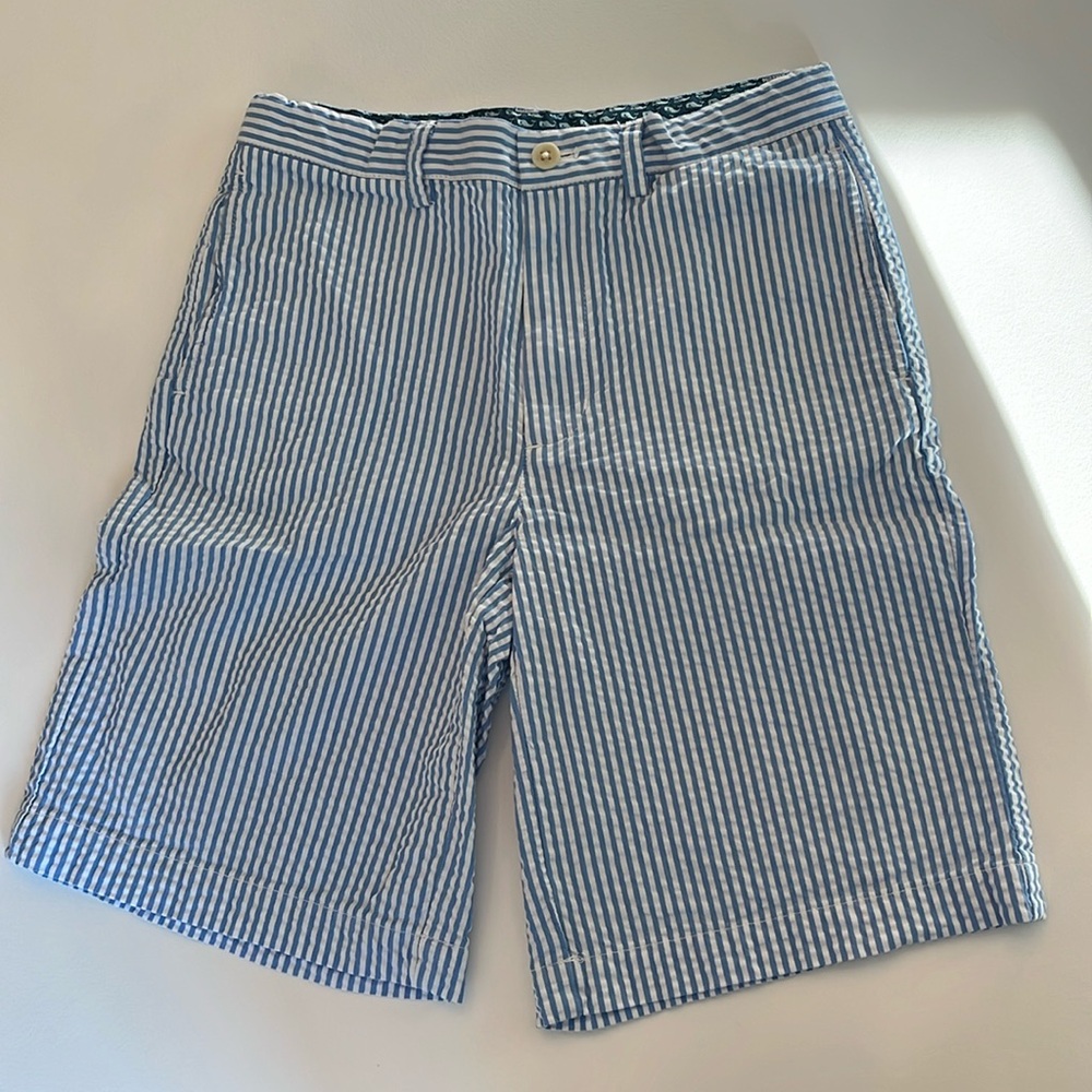Vineyard Vines Boys Blue and White Striped Shorts Size 12